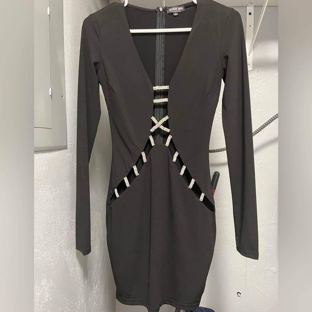 Black dress, size S, fashion nova, good condition